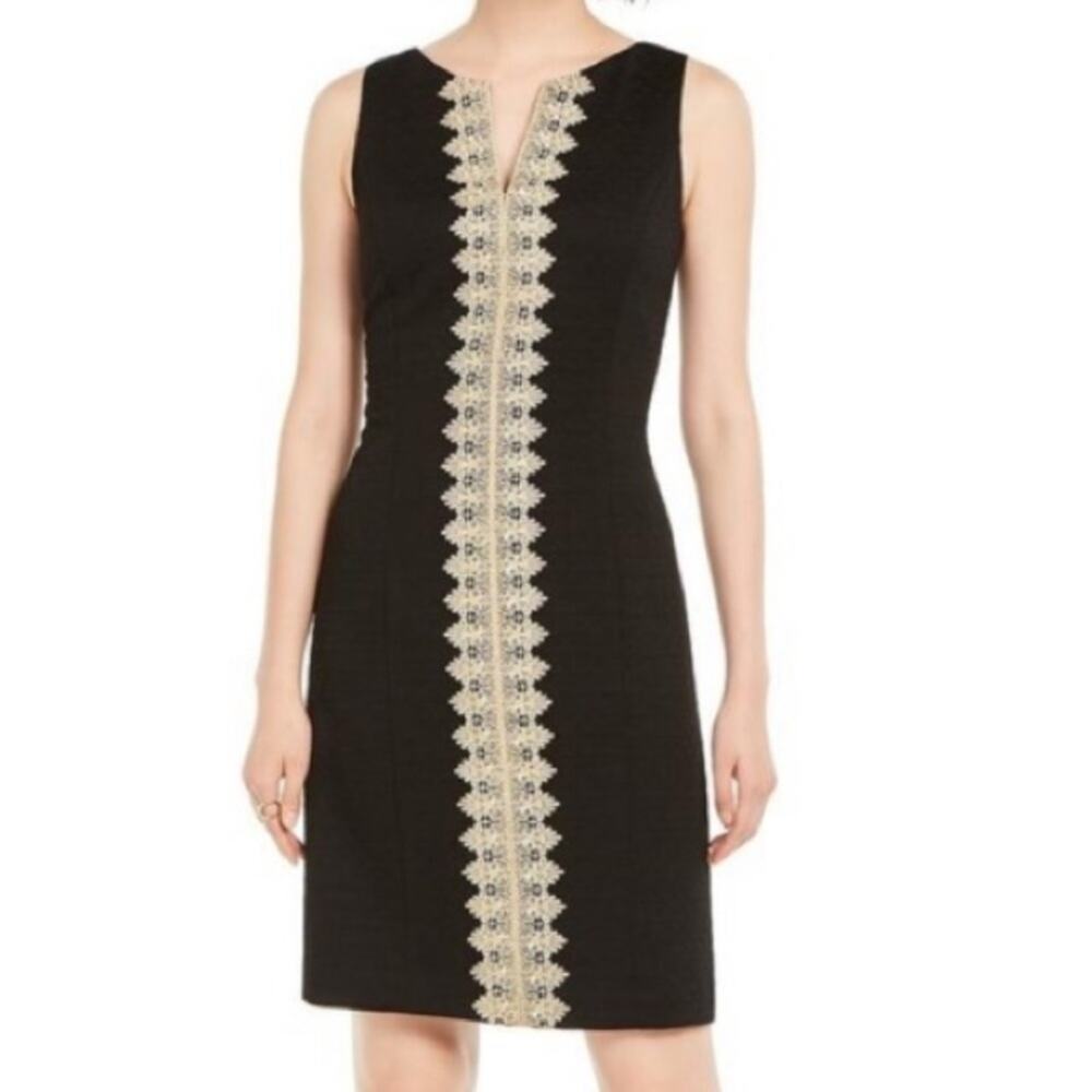 NWT papagallo black and gold lace dress